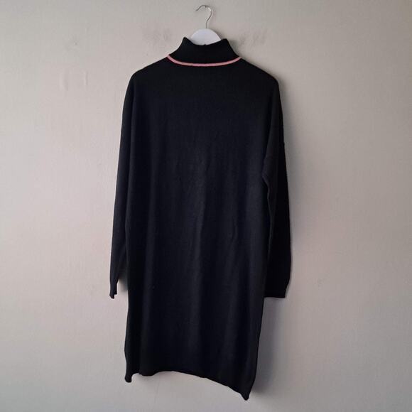 Collusion Turtleneck Sweater Dress Long Sleeve Mini Shift Pullover Black Size 12 - Picture 4 of 12